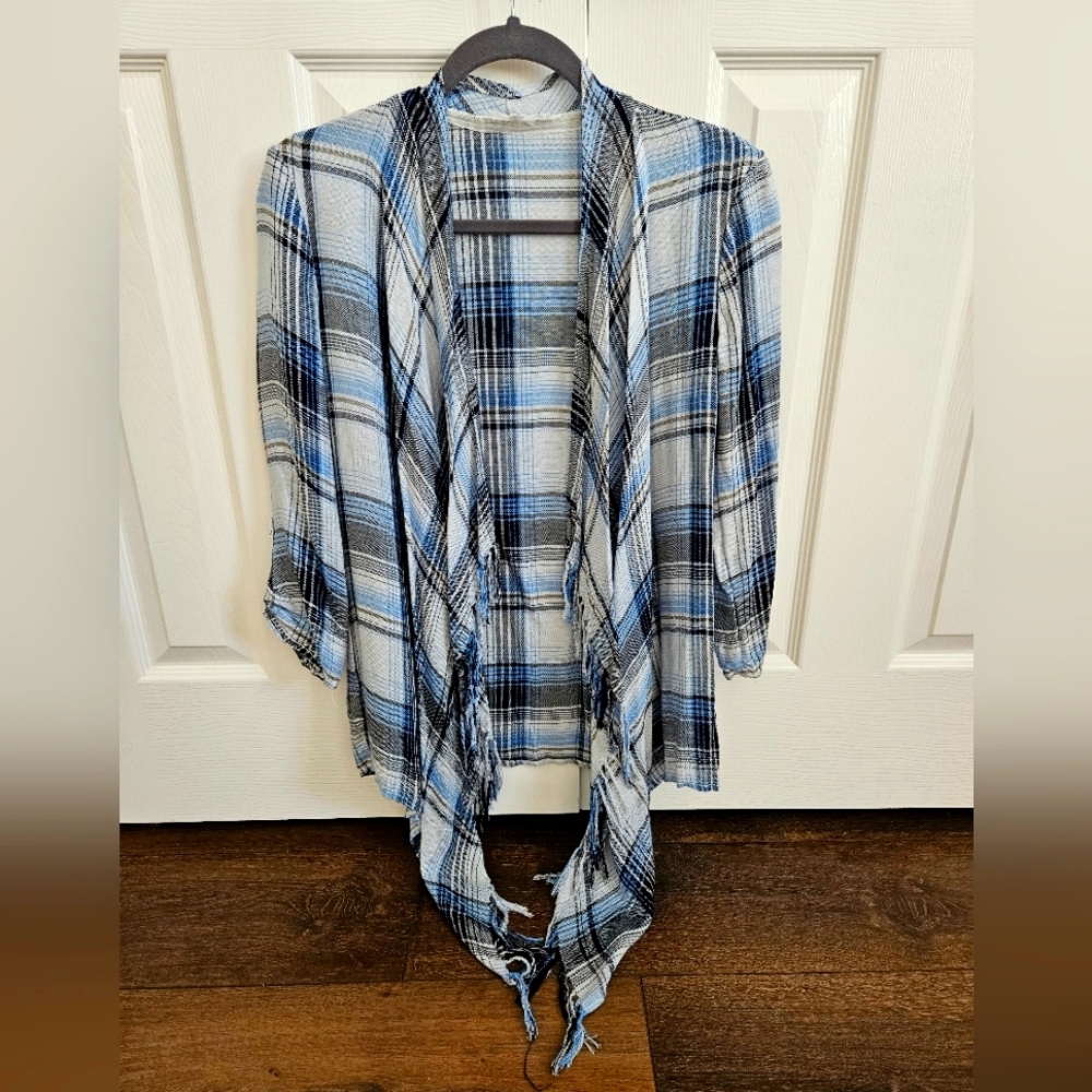 Layering lightweight plaid sweater